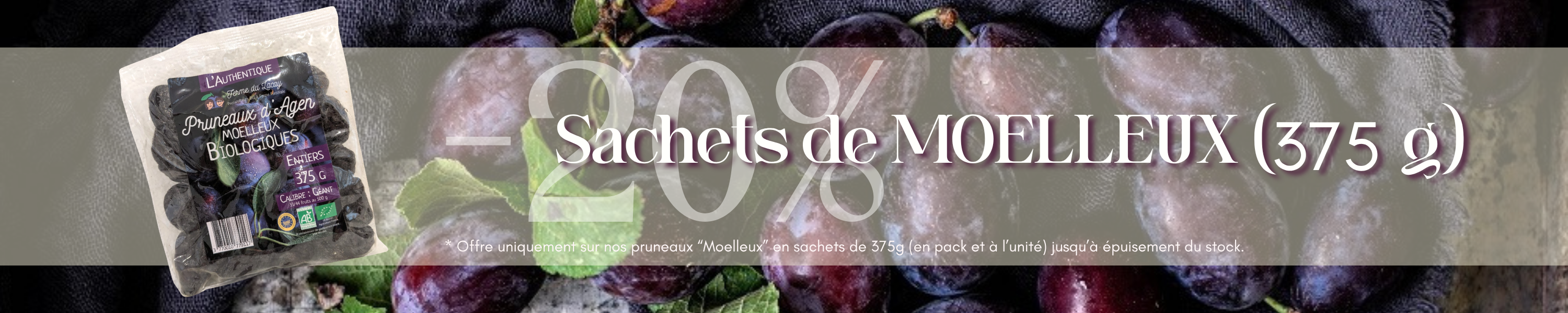 Promotion de 20% sur nos Sachets de Moelleux 375g anti gaspi DDM 12/2026